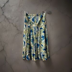 Jonathan Marsin  Dress Womens 10 Ruffle Blue Green Cream Strapless Mini
